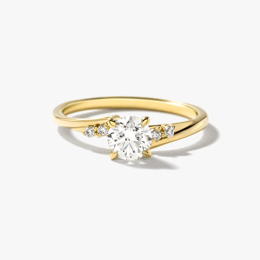 Round Lab Grown Diamond Ring in 10K Yellow Gold (0.55 ct tw)