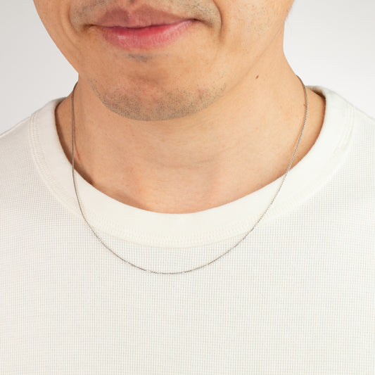 10K White Gold Diamond Cut Round 1.00mm Wheat Chain (20")