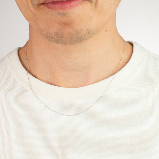 0.8mm Diamond Cut Cable Chain in 10K White Gold (20")