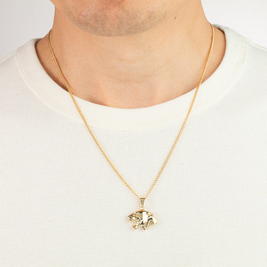 Lion Head Pendant in 10K Yellow Gold