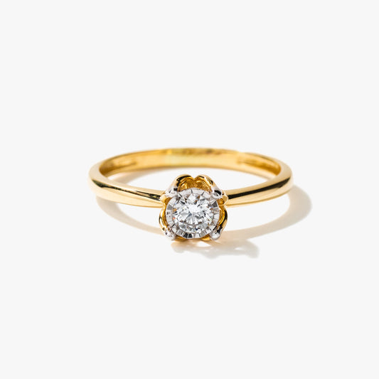 10K Yellow and White Gold Diamond Promise Ring (0.16 ct tw)