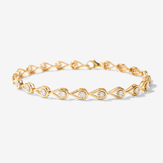 Diamond Bracelet in 10K Yellow and White Gold (0.50 ct tw)