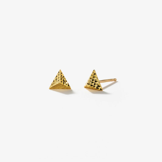 Pyramid Stud Earrings in 10K Yellow Gold