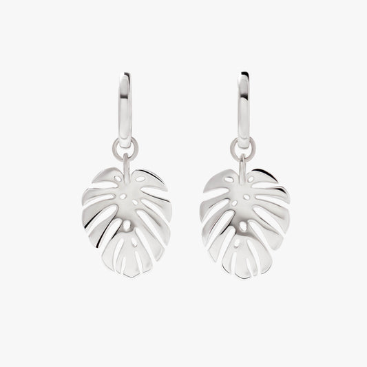 SilverNova Silver Leaf Hoop Earrings