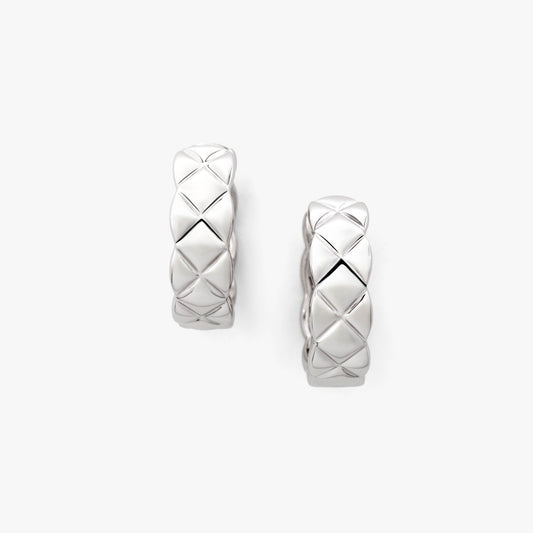 SilverNova Silver Quilted Earrings