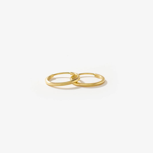 1x12mm Square Tube Flex Sleeper in 10K Yellow Gold