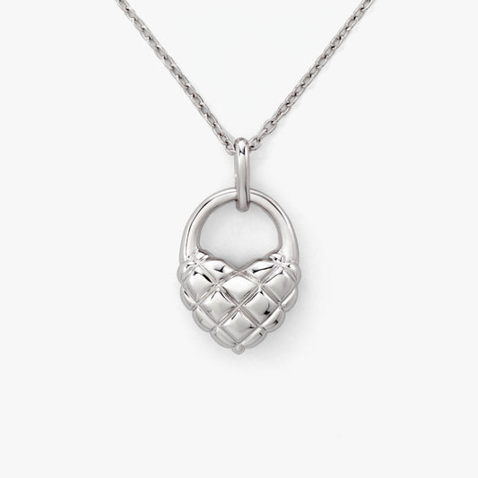 SilverNova Silver Puff Heart Necklace