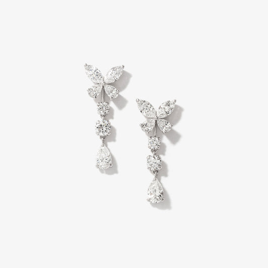 Lab Grown Diamond Cluster Earrings in 14K White Gold (2.00 ct tw)