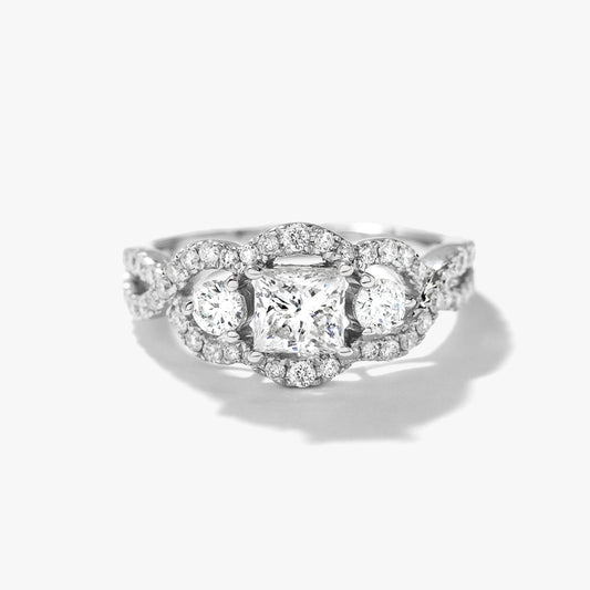 Princess Cut Diamond Engagement Ring in 14K White Gold (1.27 ct tw)