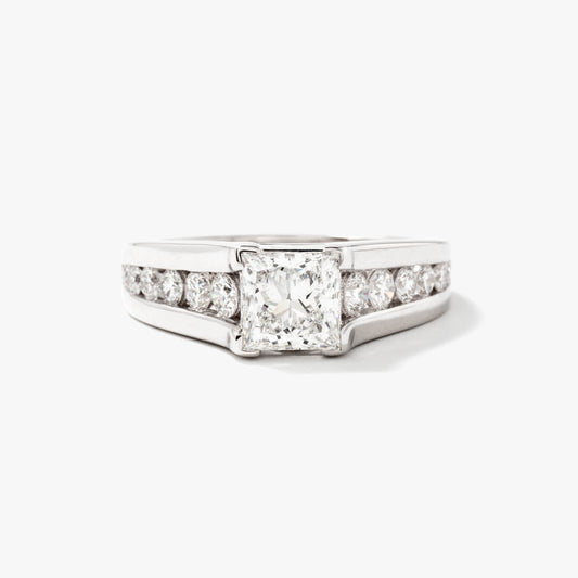 Princess Cut Lab Grown Diamond Engagement Ring in 14K White Gold (1.50 ct tw)