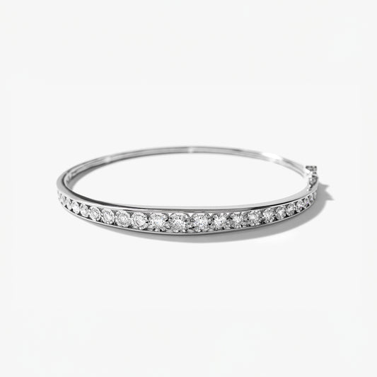 10K White Gold Channel Set Diamond Bangle Bracelet (1.25 ct tw)