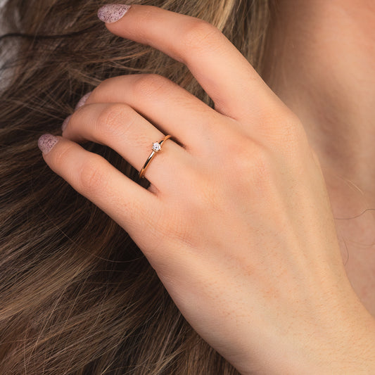 Mini Engagement Ring in 10K Yellow Gold (0.07 ct tw)