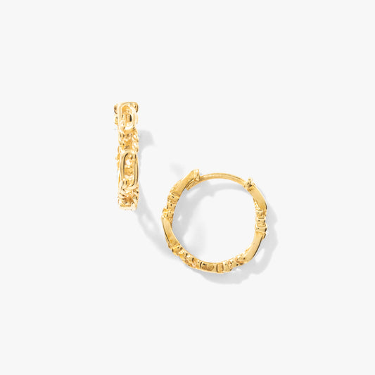 Chain Hoop Earrings in 10K Yellow Gold