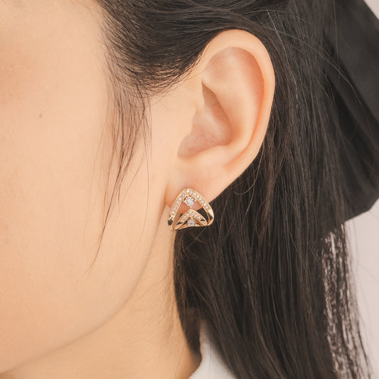 Diamond J Hook Earrings in 10K Yellow Gold (0.33 ct tw)