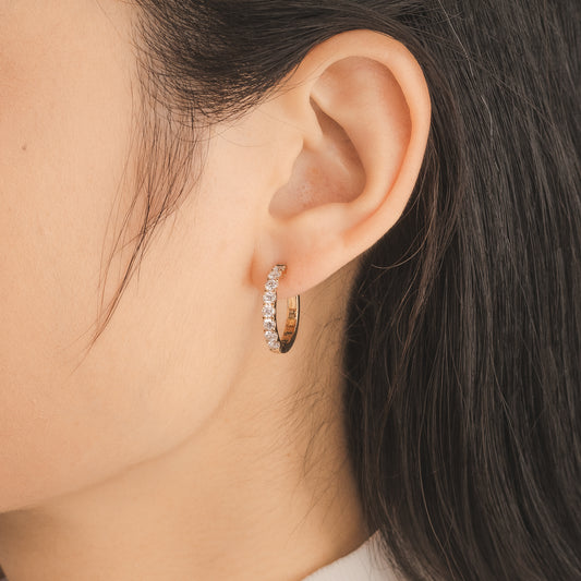 Lab Grown Diamond Hoop Earrings in 10K Yellow Gold (1.00 ct tw)