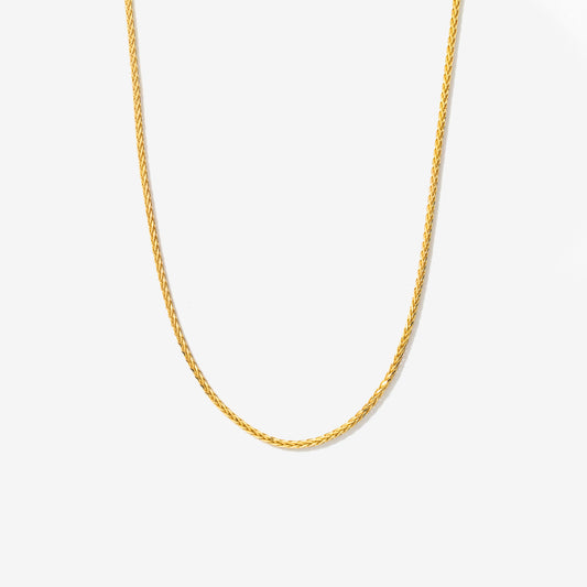 1mm Round Wheat Chain in 14K Yellow Gold (16")