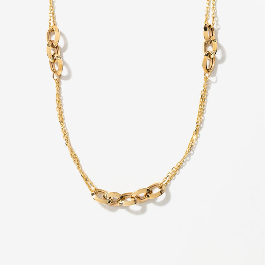 Oval Link Chain Necklace in 10K Yellow Gold