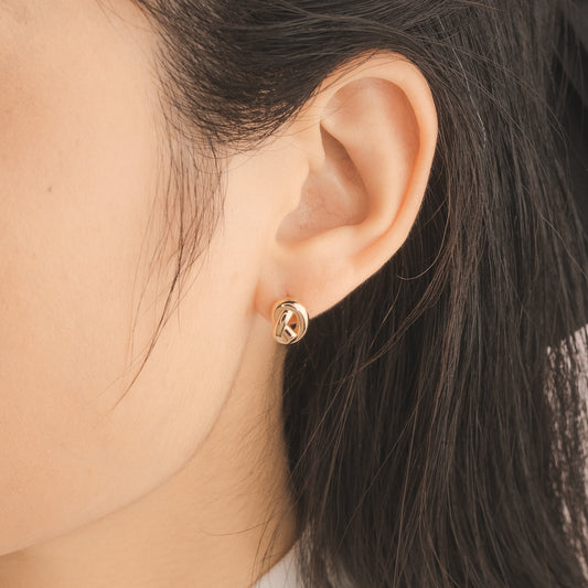 Knot Stud Earrings in 10K Yellow Gold