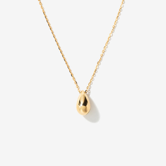 Oval Drop Necklace in 10K Yellow Gold