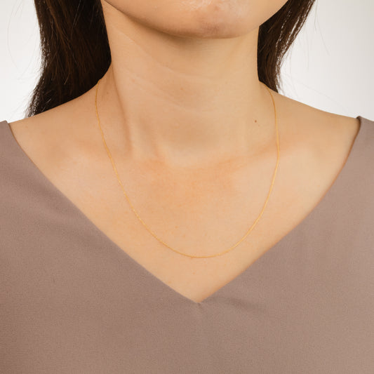 10K Italian Yellow Gold 1mm Round Cable Chain (18")