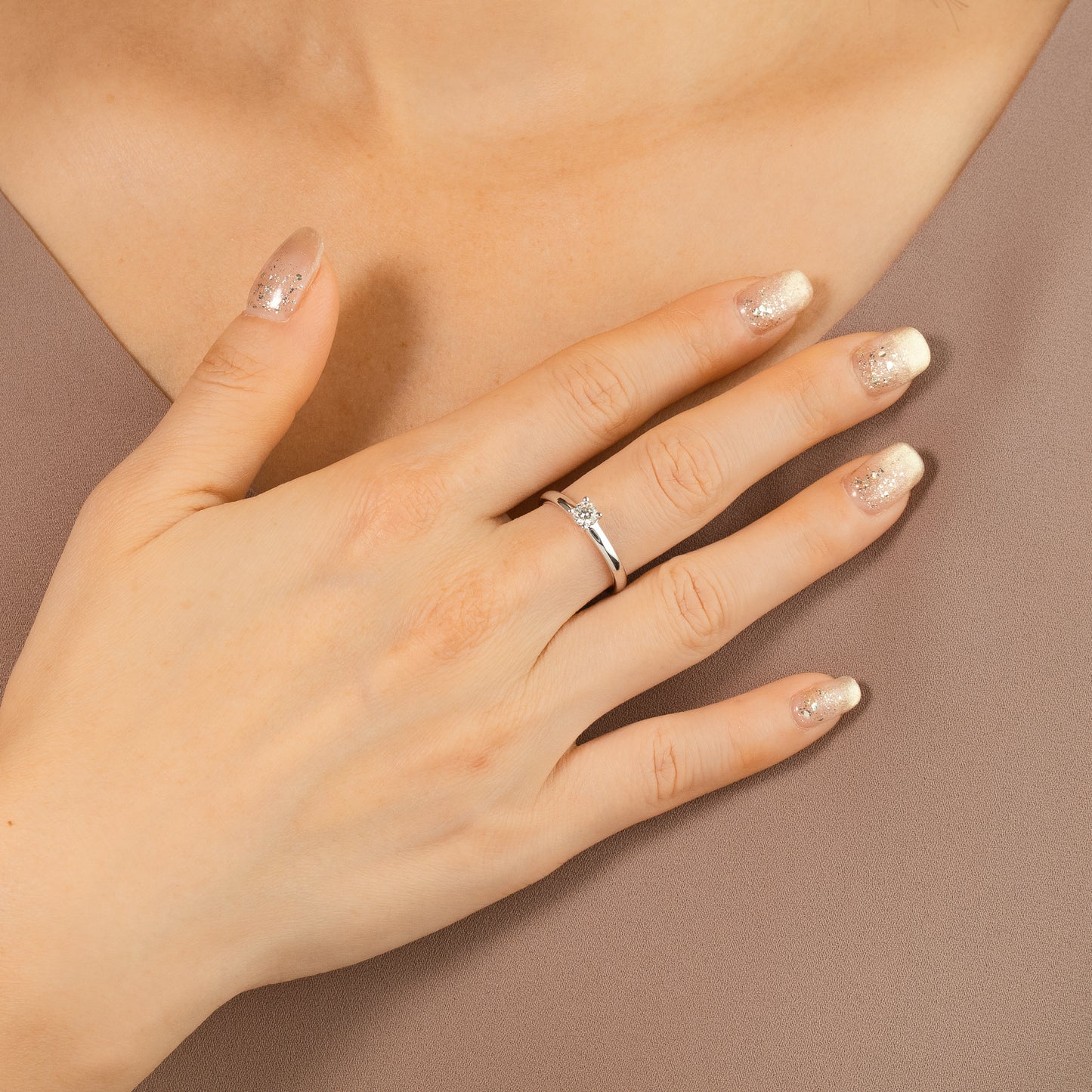 Diamond Solitaire Engagement Ring in 10K White Gold (0.25 ct tw)