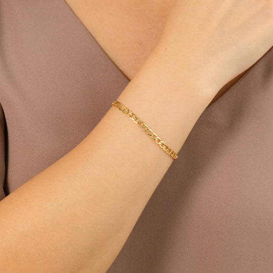 3.9mm Curb Bracelet in 10K Yellow Gold