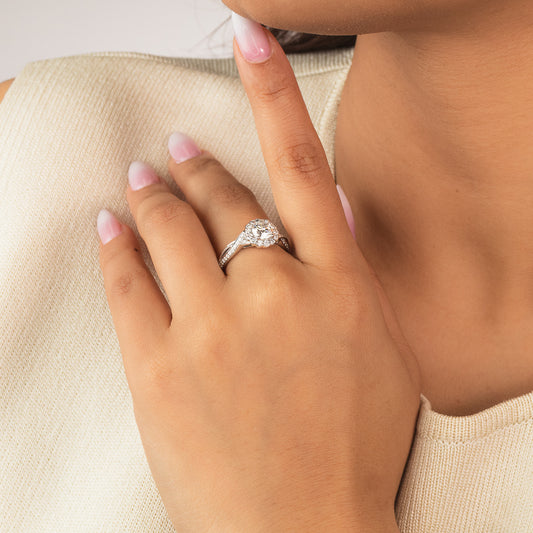 Diamond Engagement Ring in 14K White Gold (1.45 ct tw)