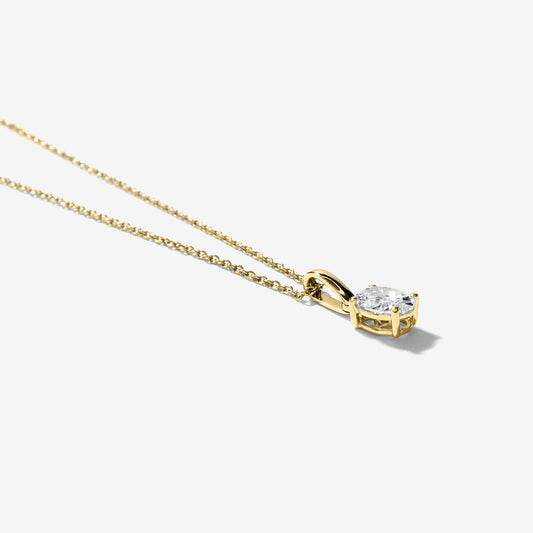 Lab Grown Oval Diamond Necklace in 10K Yellow Gold (0.50 ct tw)