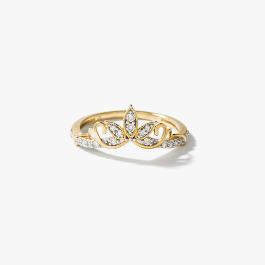 Diamond Petal Cluster Ring in 10K Yellow Gold (0.15 ct tw)