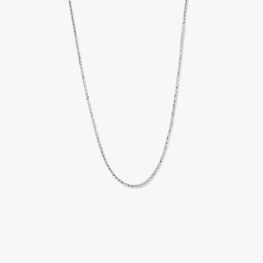 10K White Gold Diamond Cut Round 1.00mm Wheat Chain (20")