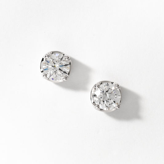 Lab Grown Diamond Stud Earrings in 14K White Gold (2.00 ct tw)