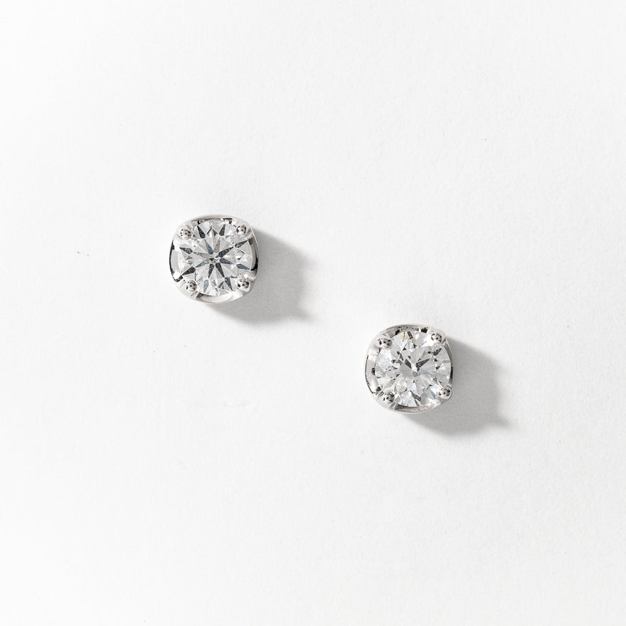 Lab Grown Diamond Stud Earrings in 14K White Gold ct tw