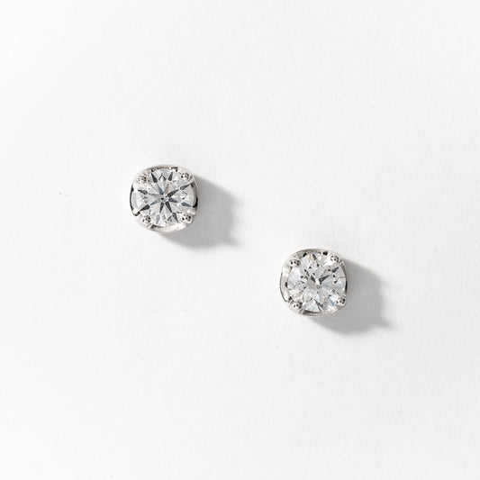 Lab Grown Diamond Stud Earrings in 14K White Gold (0.75 ct tw)