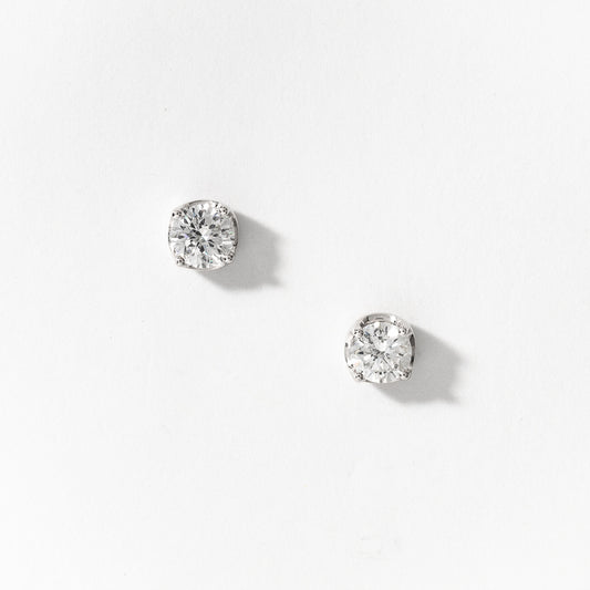 Lab Grown Diamond Stud Earrings in 14K White Gold (0.50 ct tw)