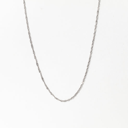 10K White Gold 1.0mm Singapore Chain (14")