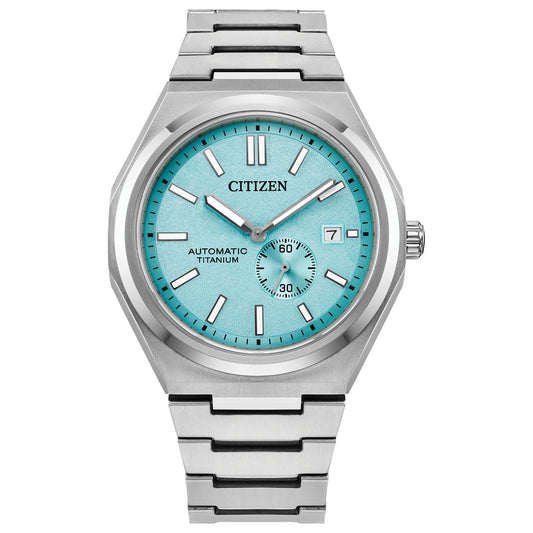 Citizen Automatic Titanium Zenshin Mechanical Men's Light Blue Dial Watch | NJ0180-80M