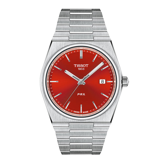 Tissot PRX Quartz 40mm Red Dial Watch | T137.410.11.421.00