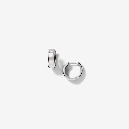 Huggie Hoop Earrings in 10K White Gold