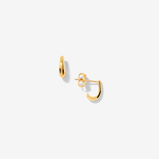 Curved Hook Stud Earrings in 10K Yellow Gold