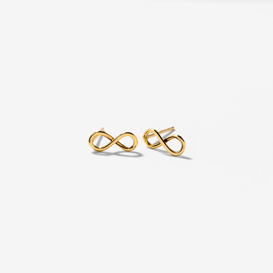 Infinity Stud Earrings in 10K Yellow Gold