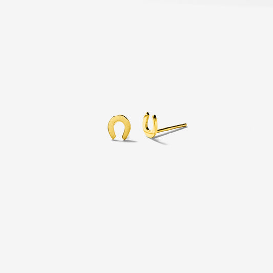 Horseshoe Stud Earrings in 10K Yellow Gold
