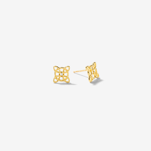 Celtic Stud Earrings in 10K Yellow Gold