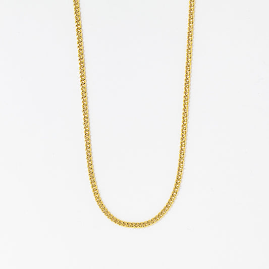 2.1mm Hollow Miami Cuban Chain in 10K Yellow Gold (18")