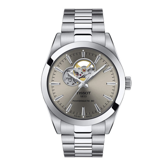 Tissot Gentleman Powermatic 80 Open Heart Grey Dial Watch | T1274071108100