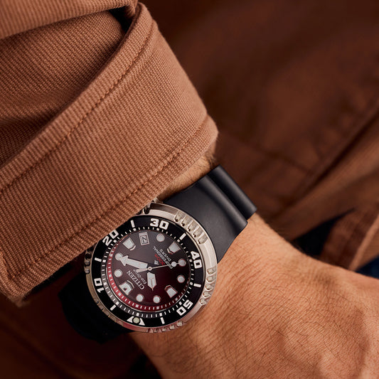 Citizen Eco-Drive Promaster Dive E365 Red Dial Watch | BN1024-01Z