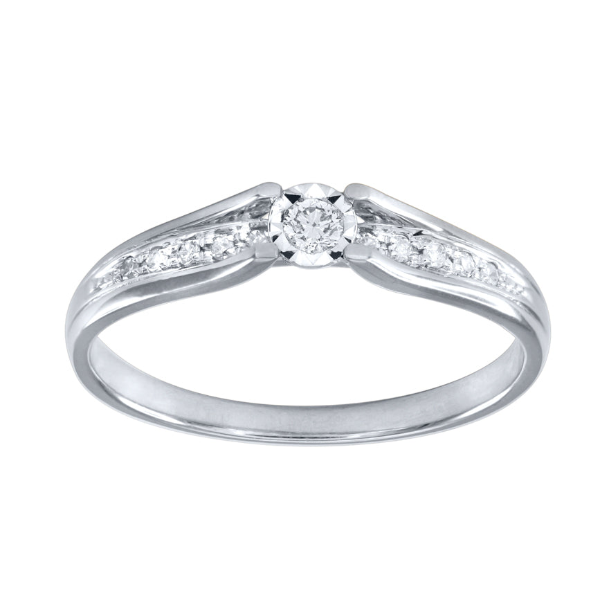 Diamond Promise Ring in 10K White Gold (0.10 ct tw) – Ann-Louise Jewellers