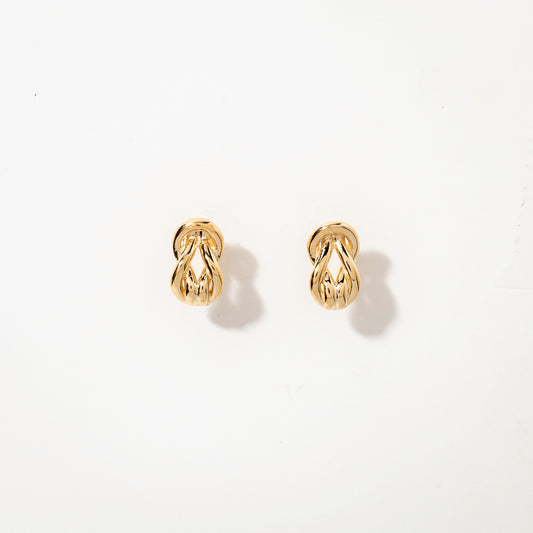 Love Knot Stud Earrings in 14K Yellow Gold