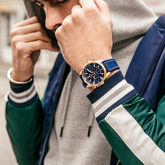 Bulova Men's Marine Star Chronograph Blue Dial Blue Strap Watch | 97B168