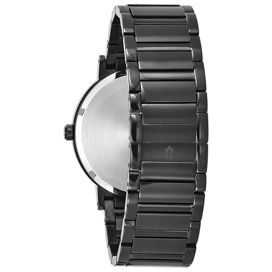 Bulova Men's Modern Diamond Black Dial Black Bracelet Watch | 98D144