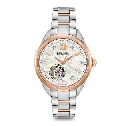 Bulova Women's Two-Tone Automatic Exhibition Back Diamond Dial